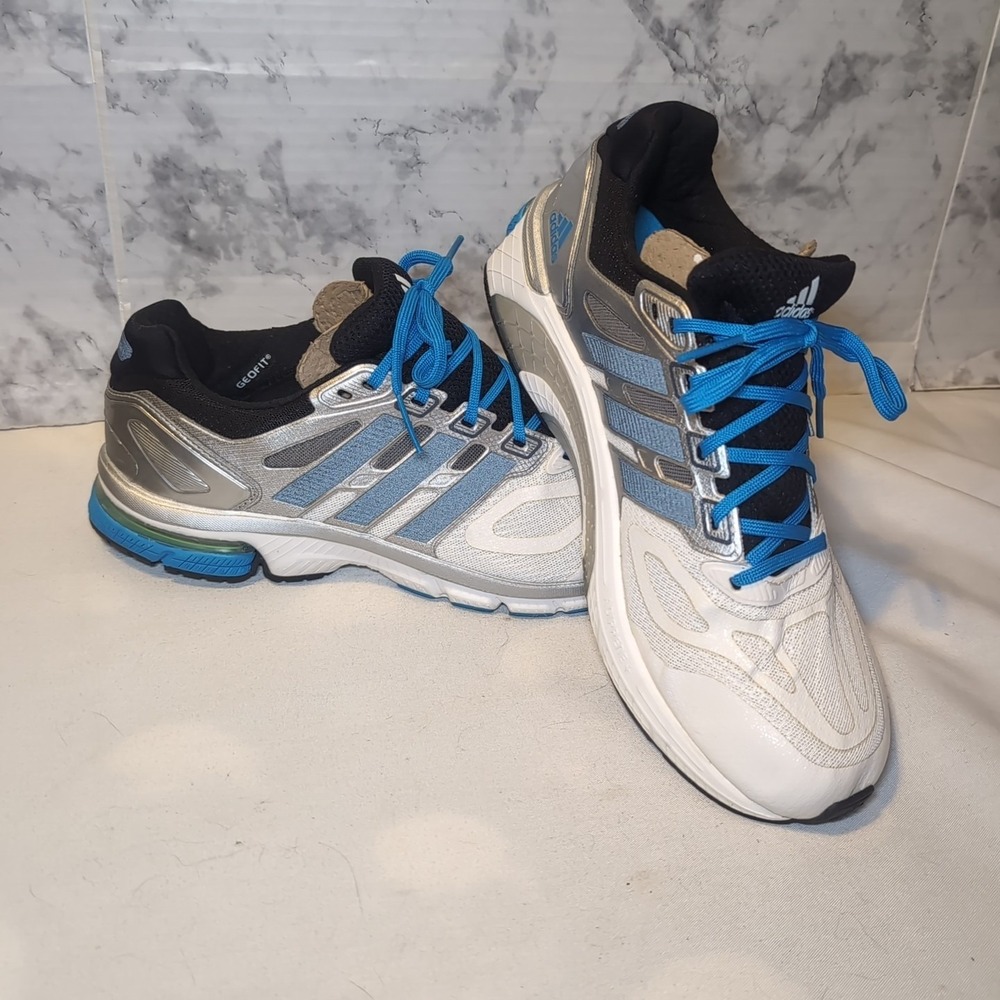 Adidas Supernova Sequence  White/Sliver/Black/ Blue Shoes D66755 Mens 9.5